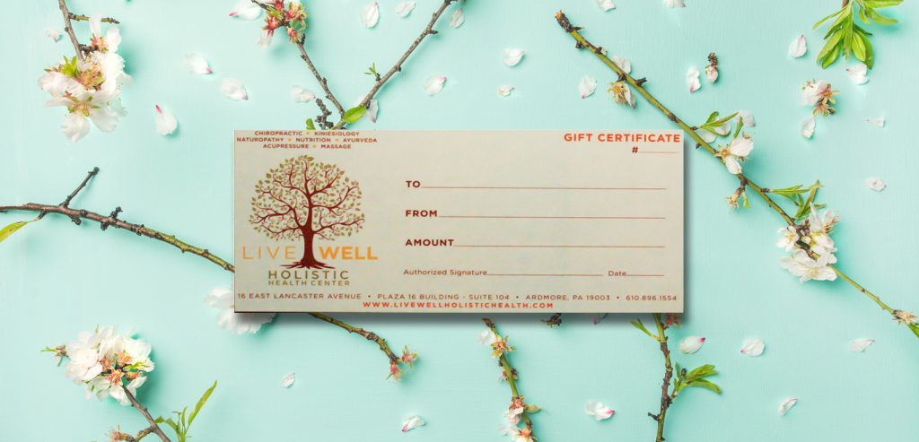 gift certificate on floral background